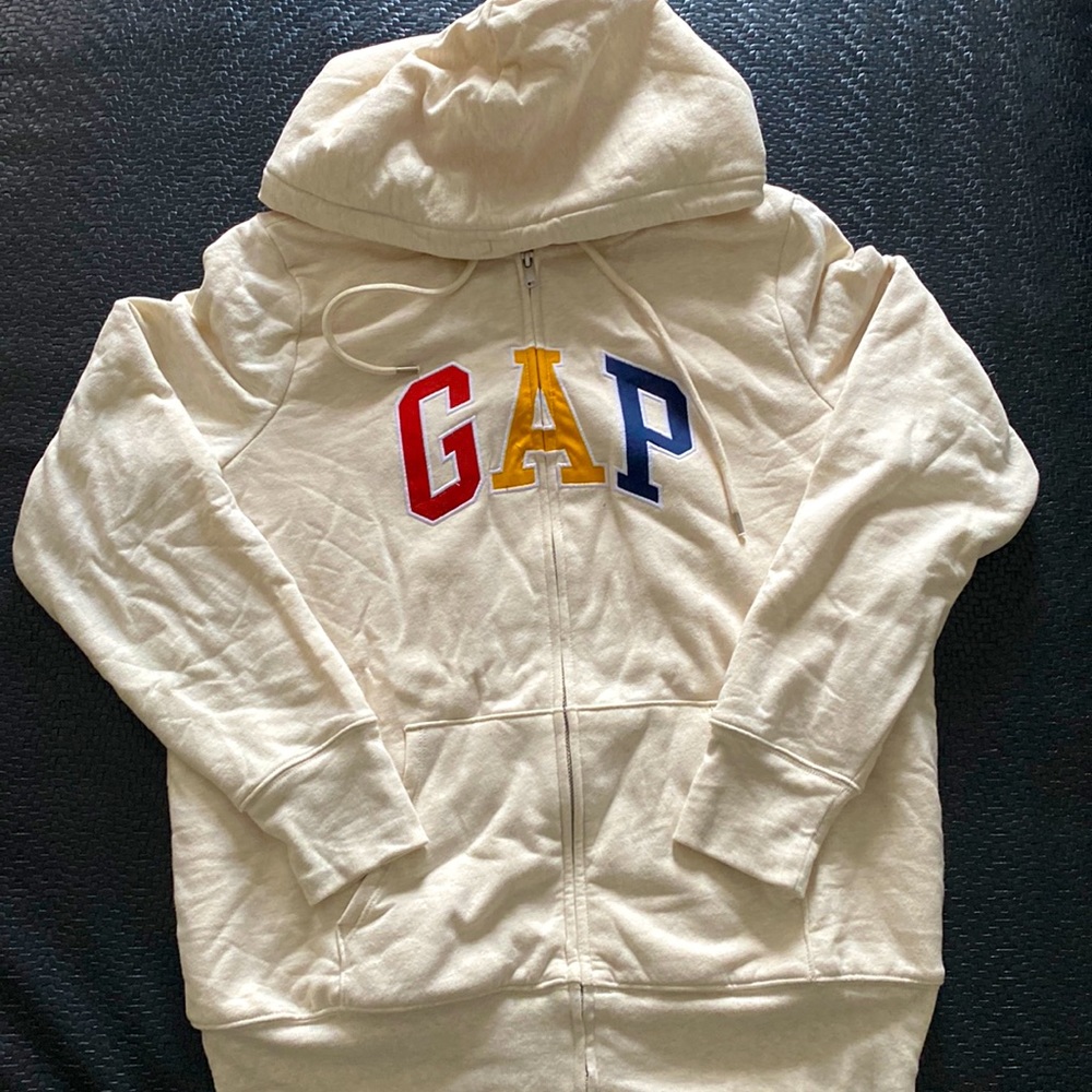 Cream Colored Zip Front Jacket